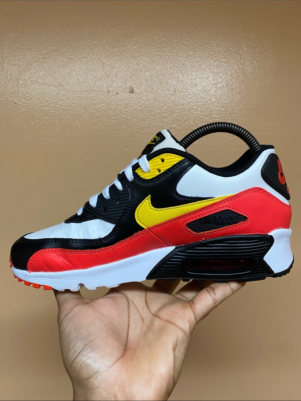 Nike Air Max 90 “White Chrome Yellow Black Bright Crimson” Size 7.5  833412-120 - Picture 5 of 16